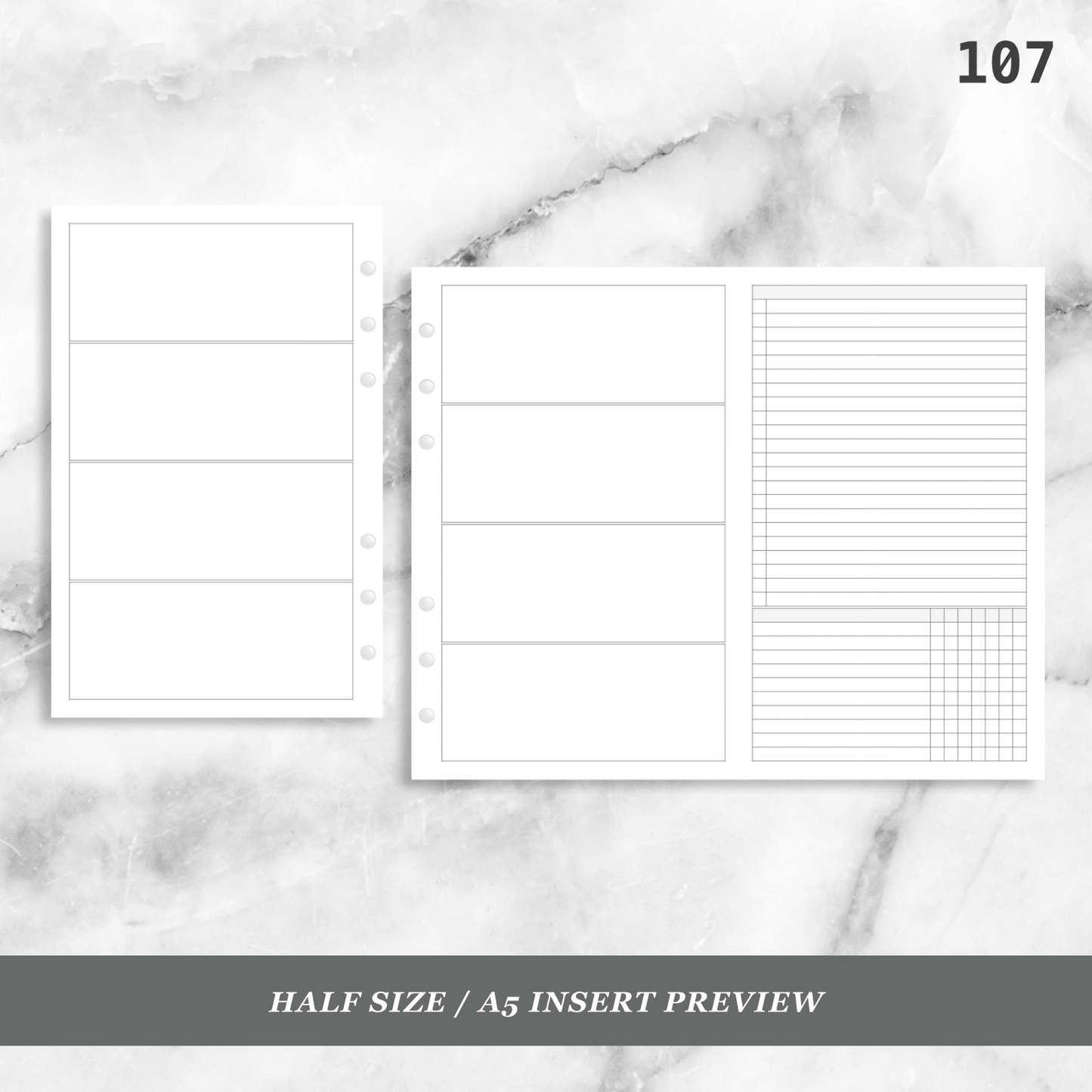 107: Horizontal Weekly Foldout w/ Tracker Wo2P