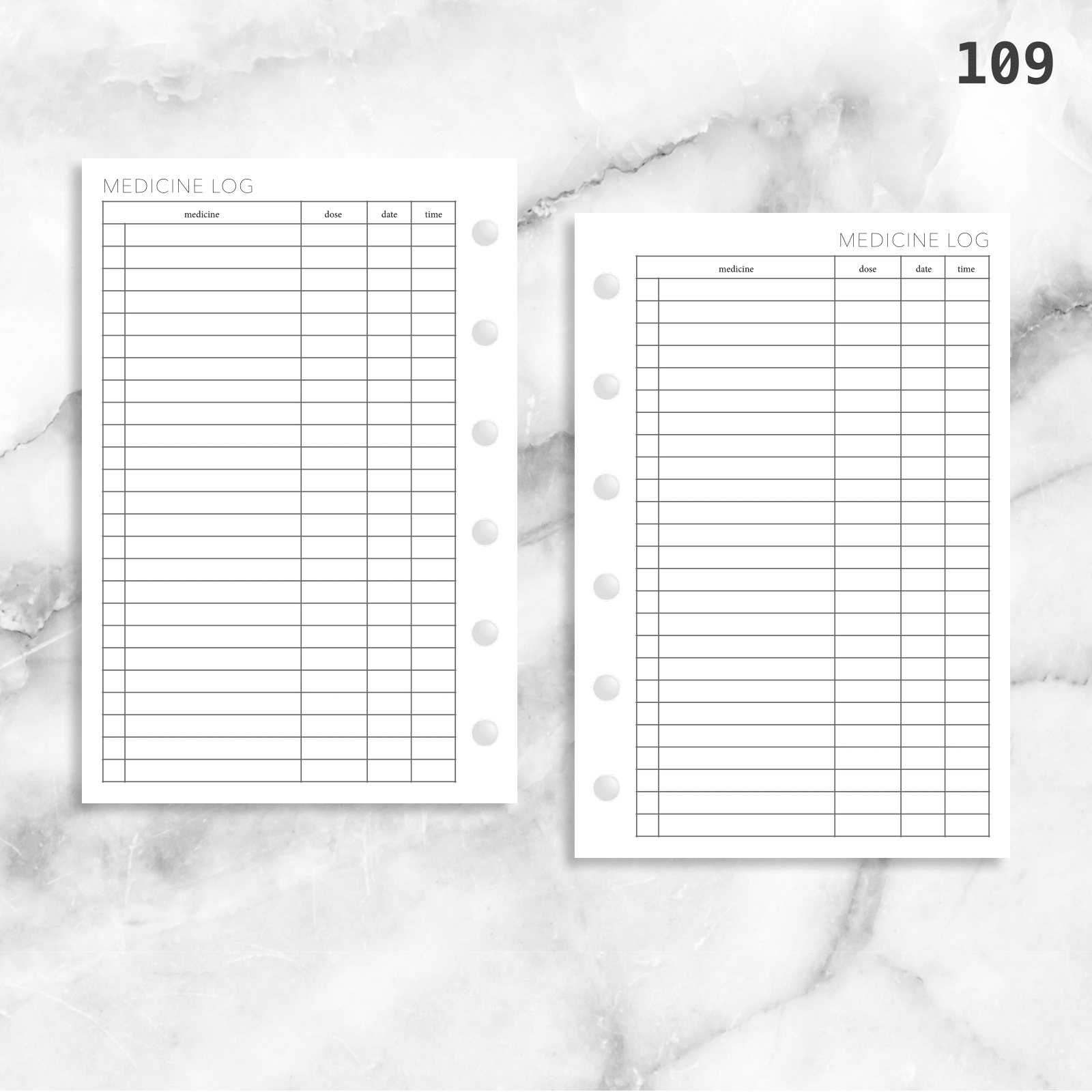 Planner Insert 109: Medicine Tracker – Peanuts Planner Co.