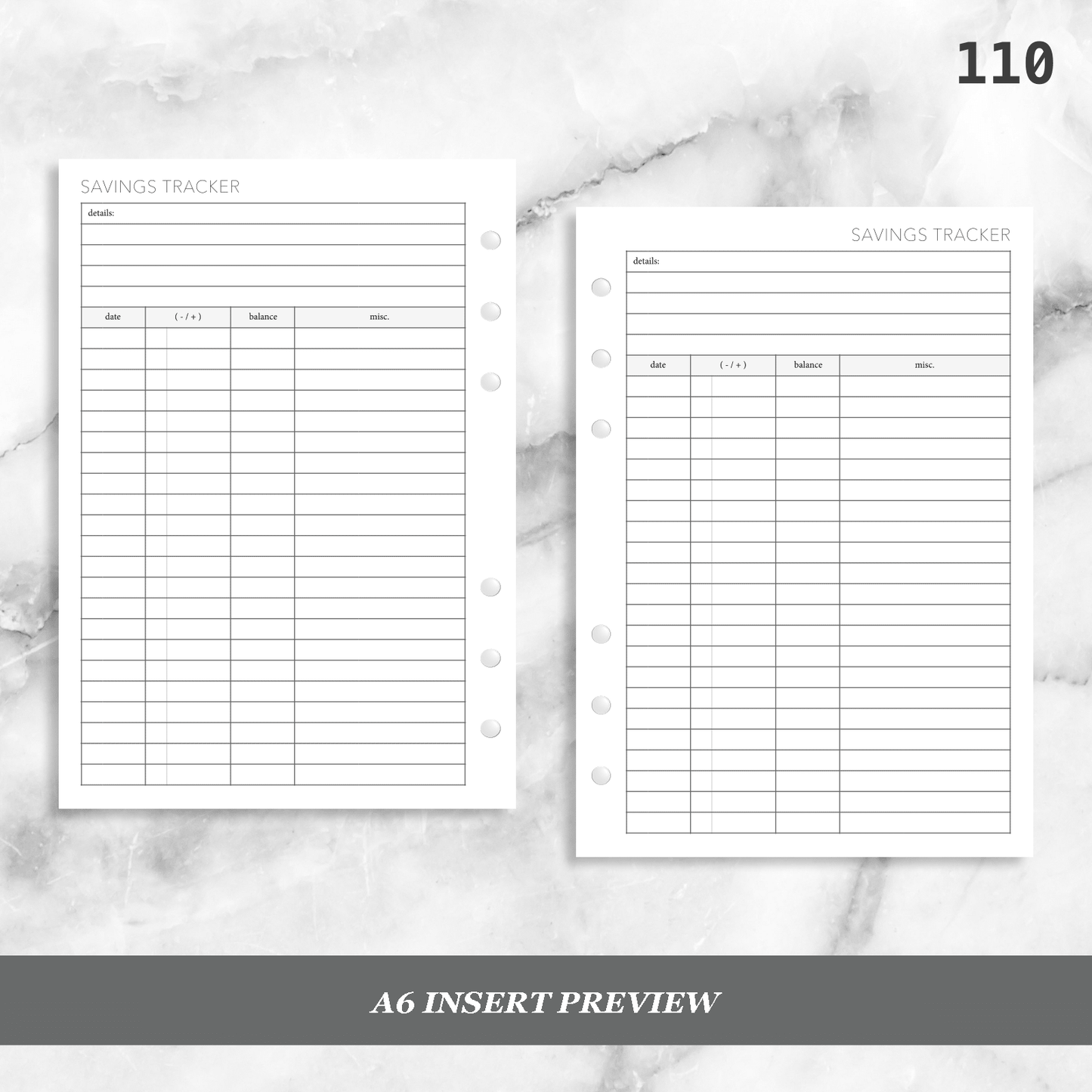 110: Savings Tracker