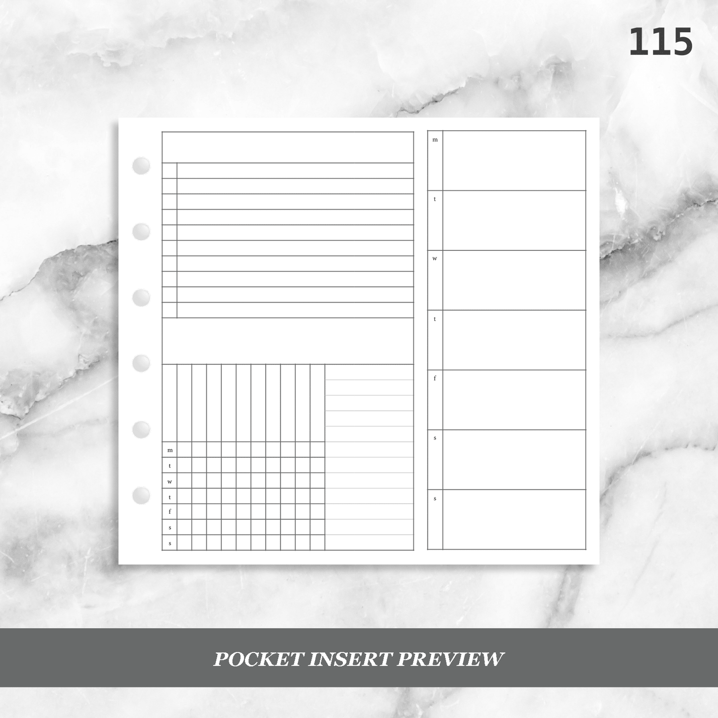 115: Foldout Weekly w/ Tracker Wo1P