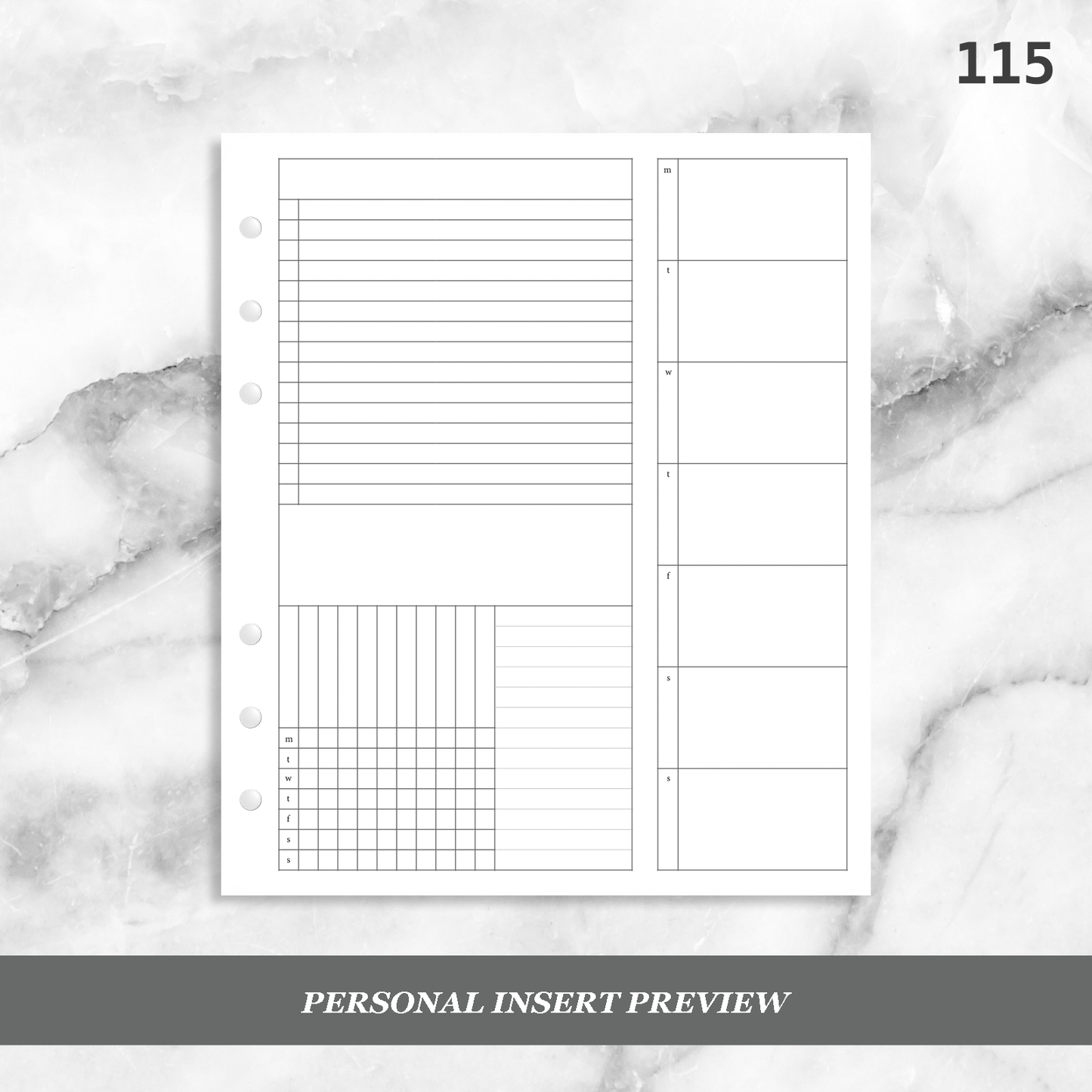 115: Foldout Weekly w/ Tracker Wo1P