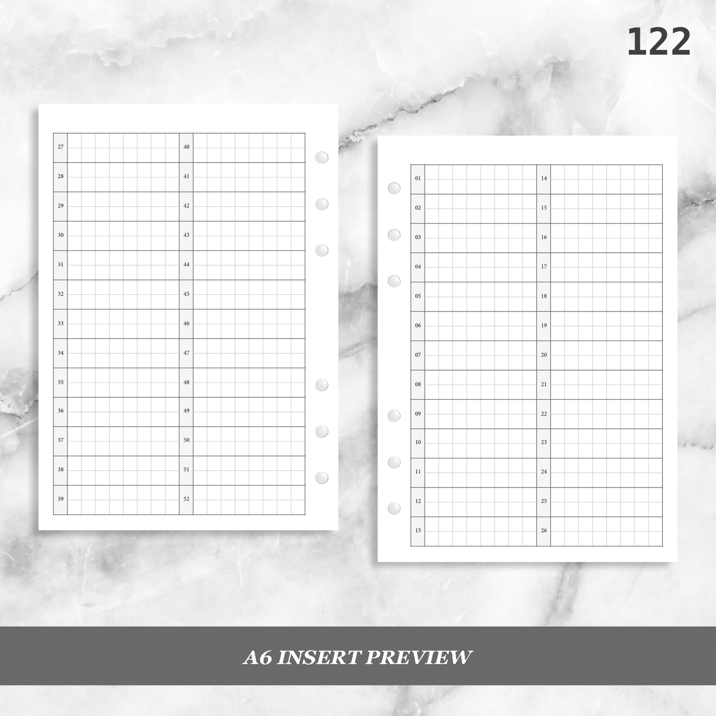 122: 52 Weeks Grid