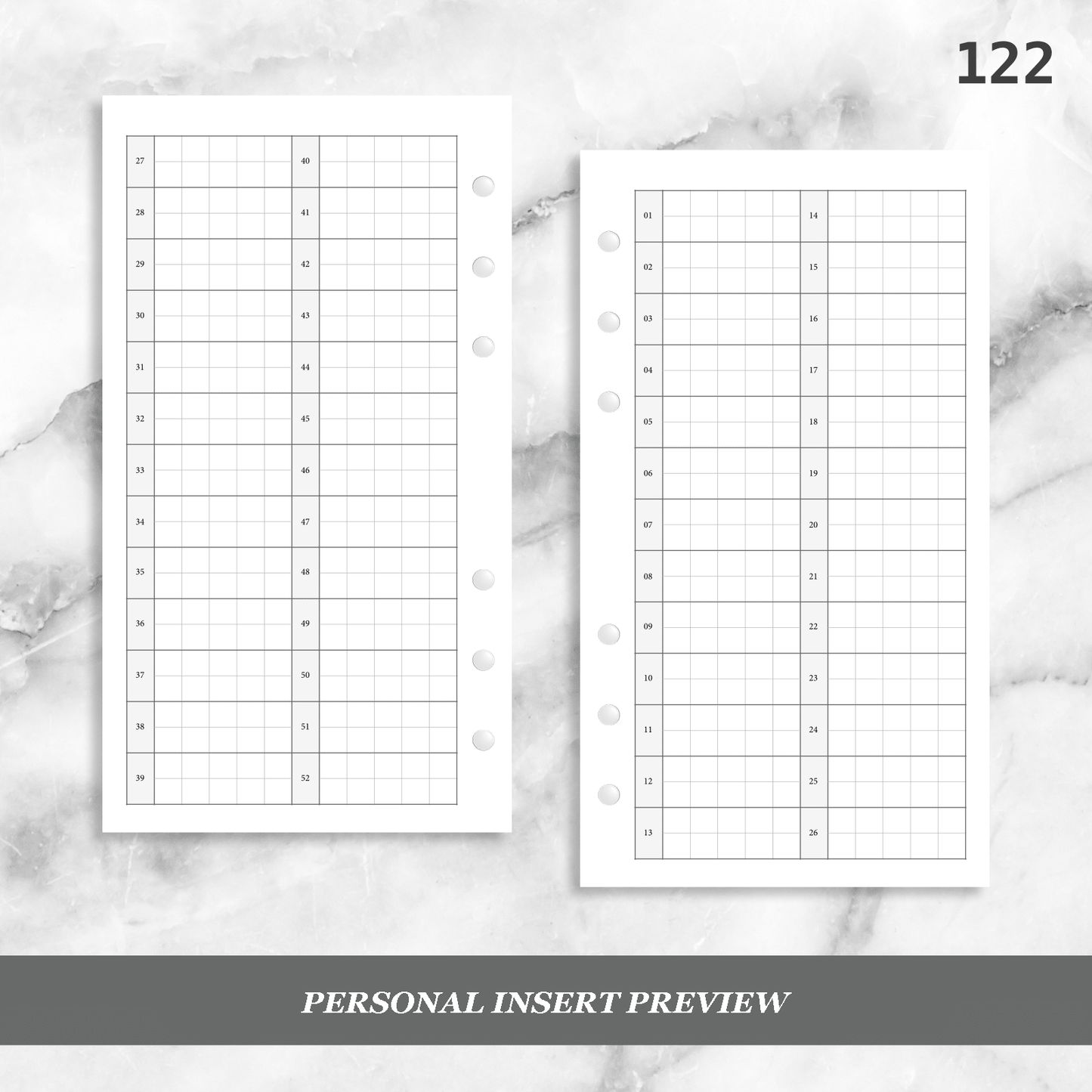122: 52 Weeks Grid