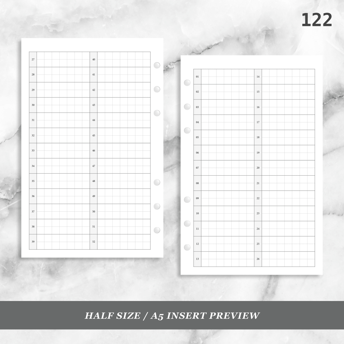 122: 52 Weeks Grid