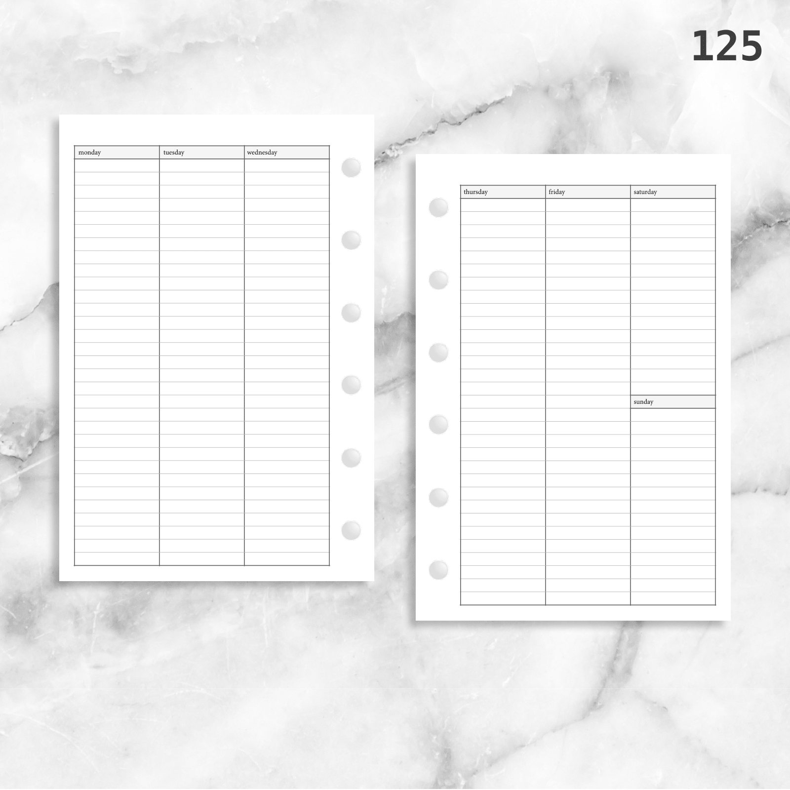 PRINTABLE 2024 WEEKLY WO2P Vertical Border Lined