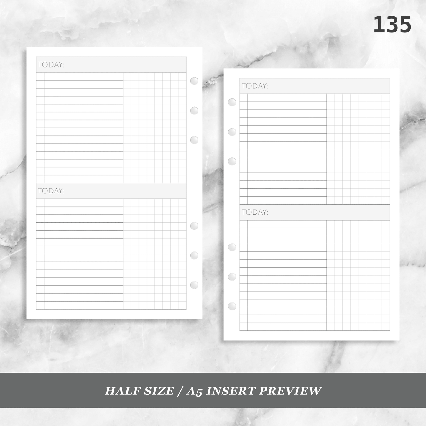 135: Daily Tasks & Grid Notes 2Do1P