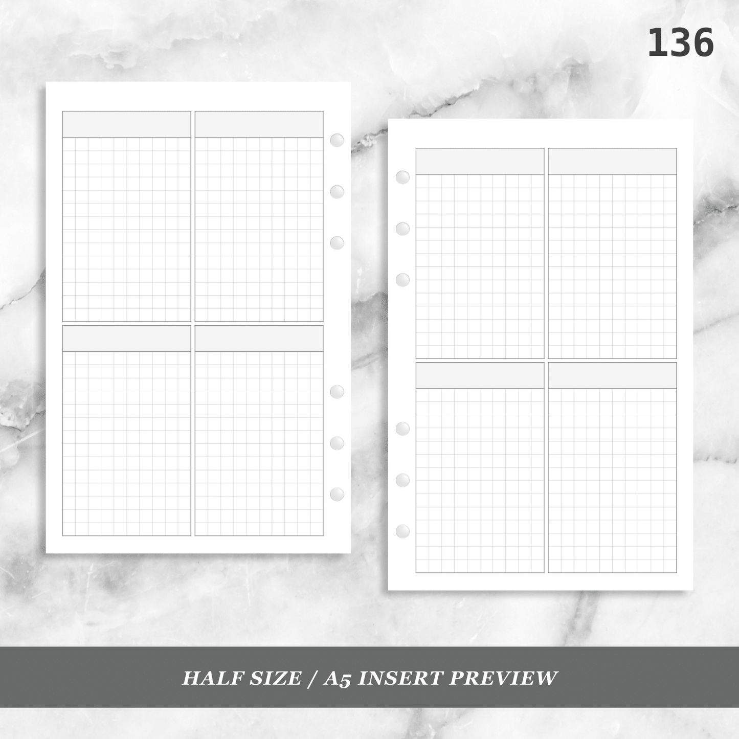 136: Four Vertical Grid Boxes