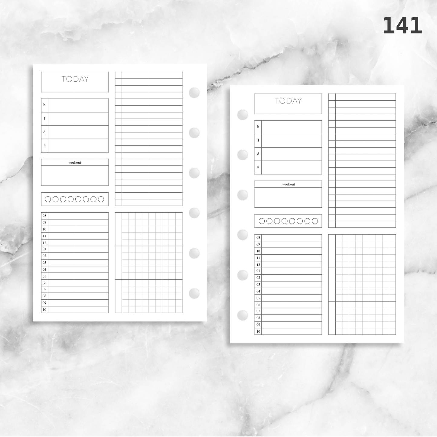 141: Daily Timed Schedule w/ Menu & Tasks