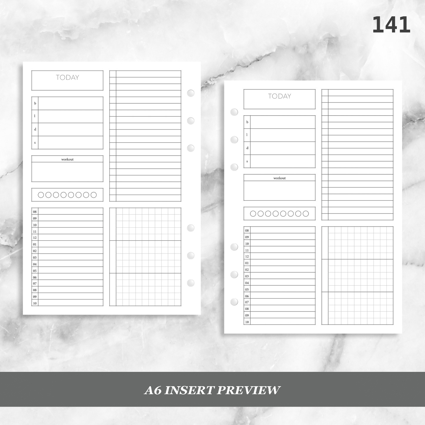 141: Daily Timed Schedule w/ Menu & Tasks