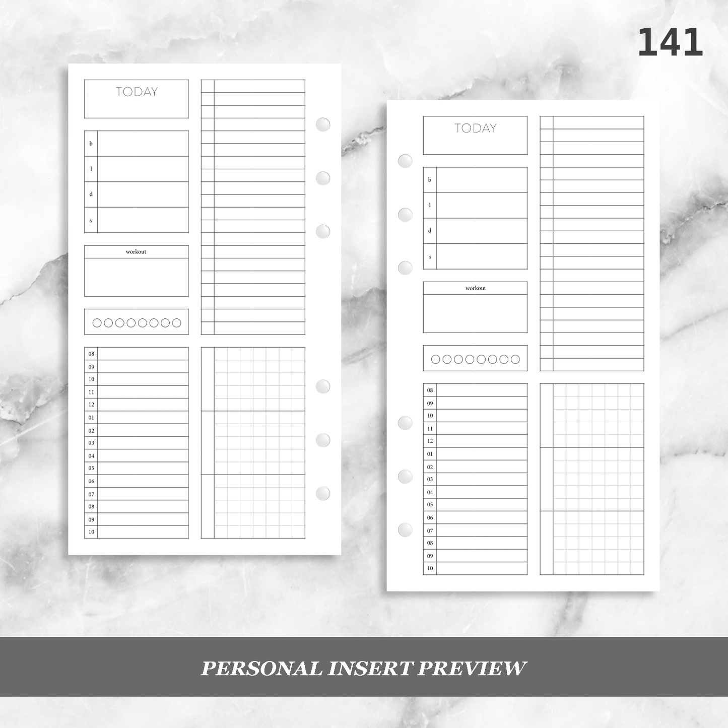 141: Daily Timed Schedule w/ Menu & Tasks