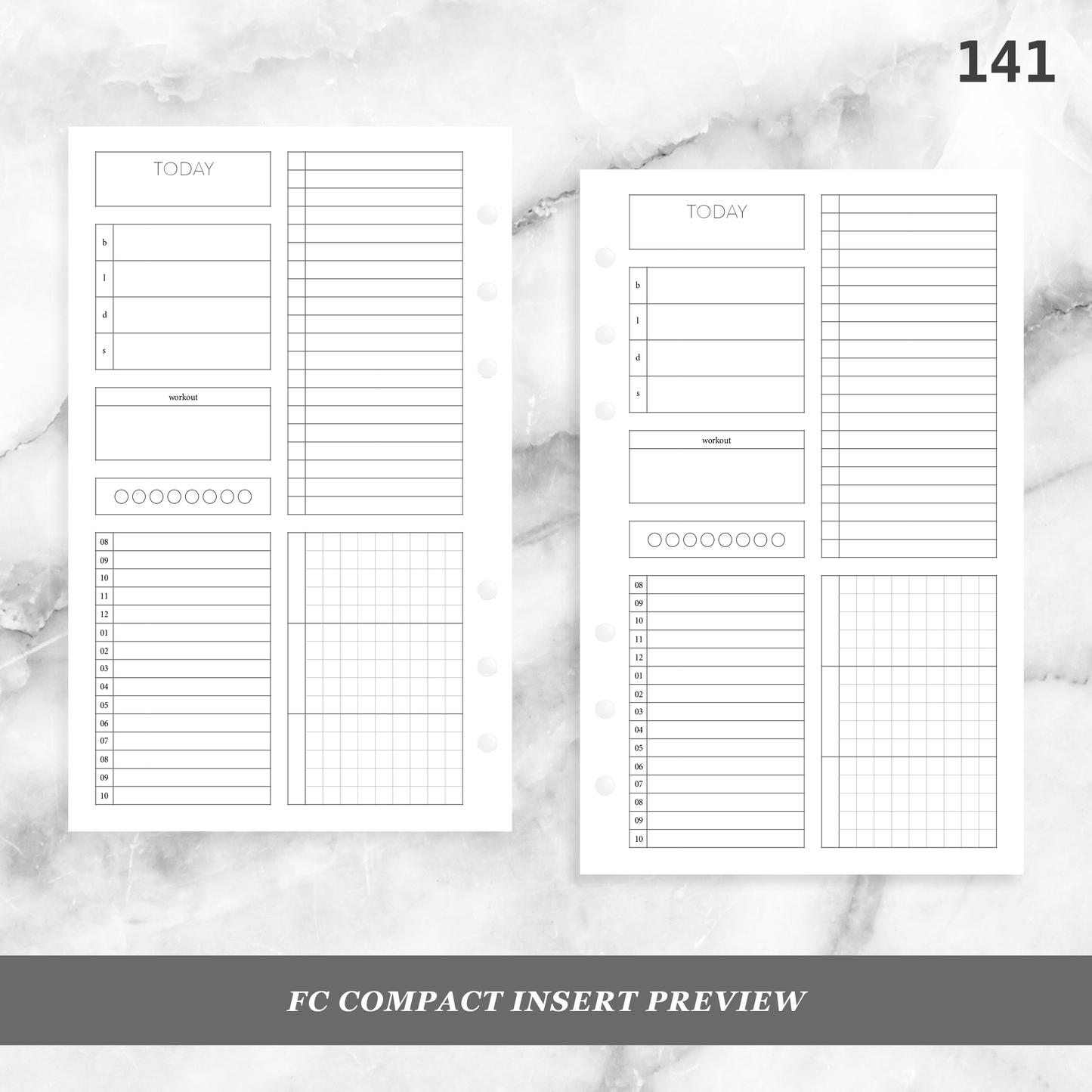 141: Daily Timed Schedule w/ Menu & Tasks