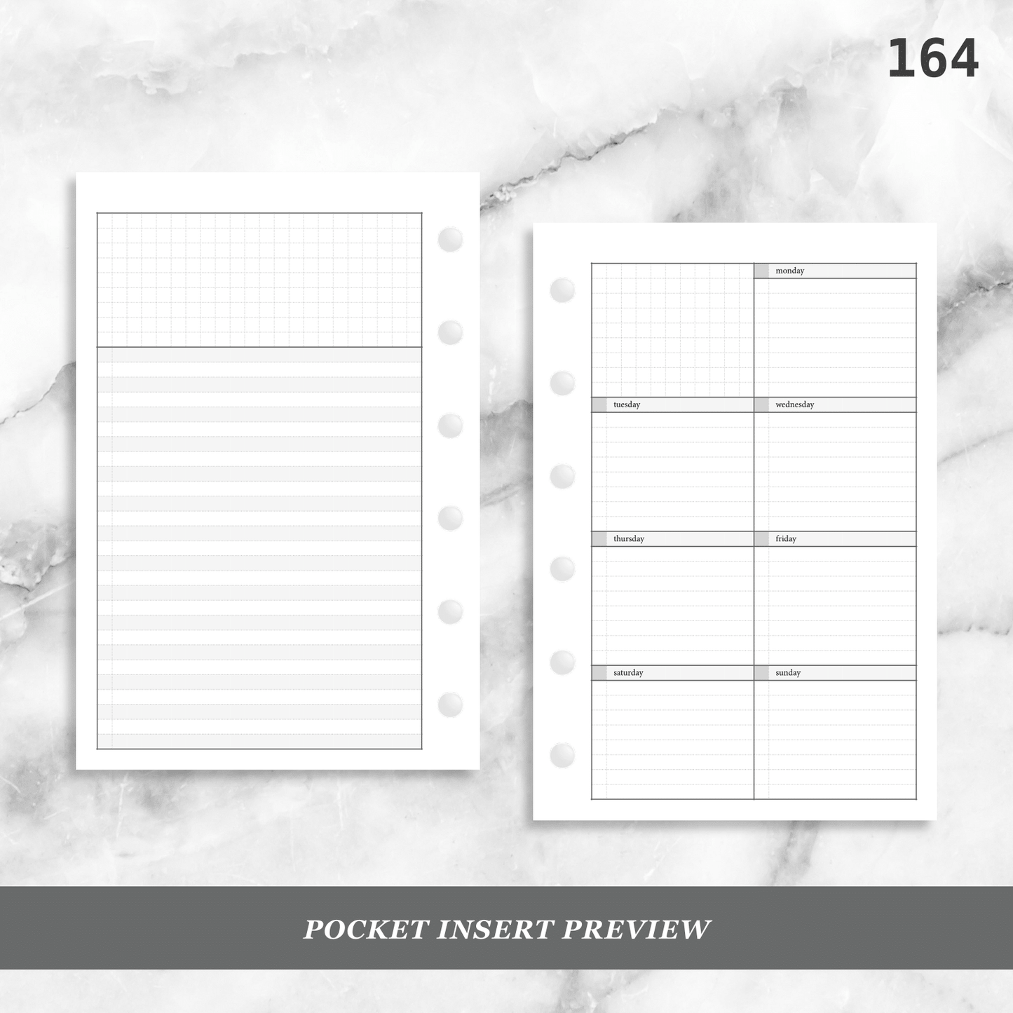 164: Lightly Lined Vertical Weekly Wo1P Wo2P w/ Running Tasks List & Notes