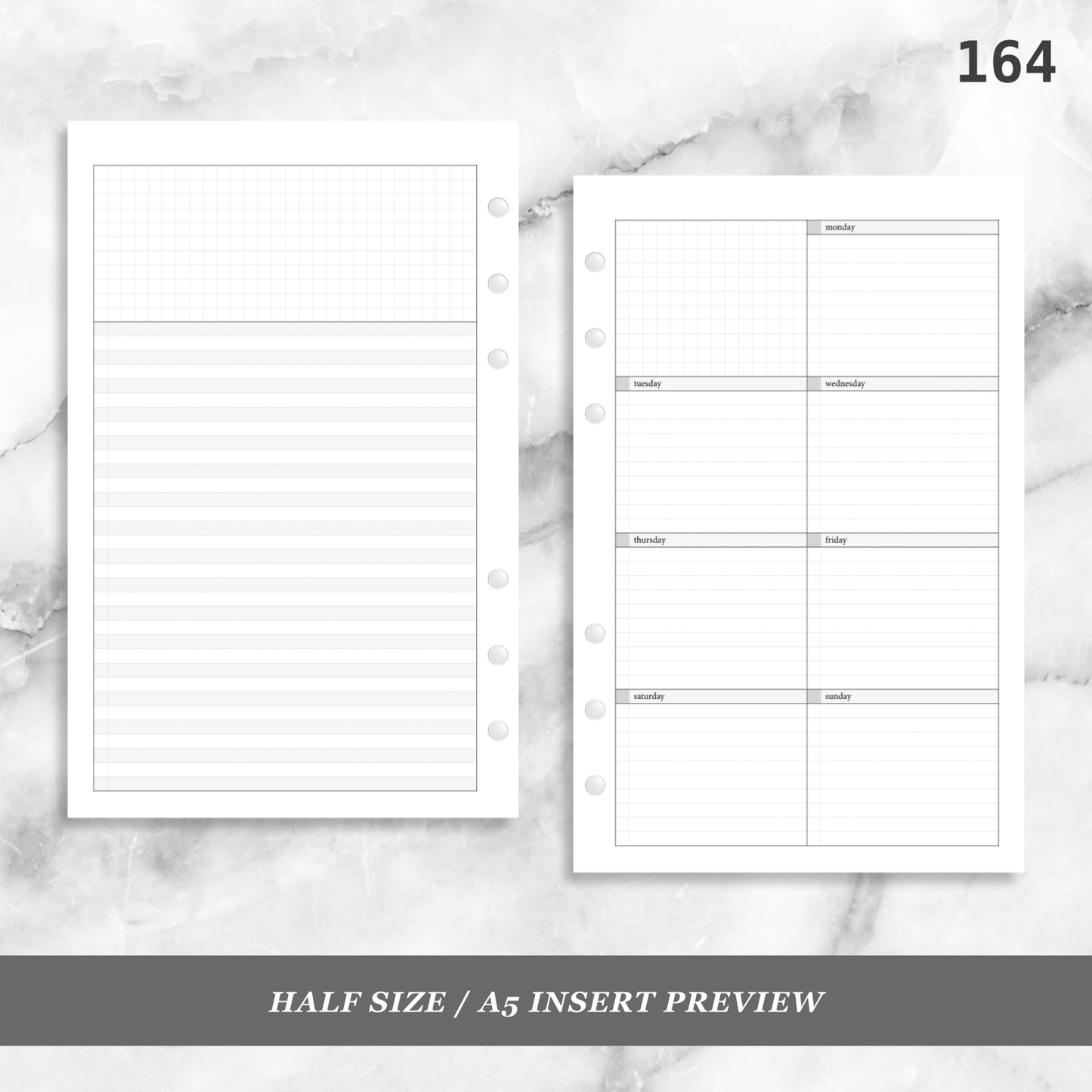 164: Lightly Lined Vertical Weekly Wo1P Wo2P w/ Running Tasks List & Notes