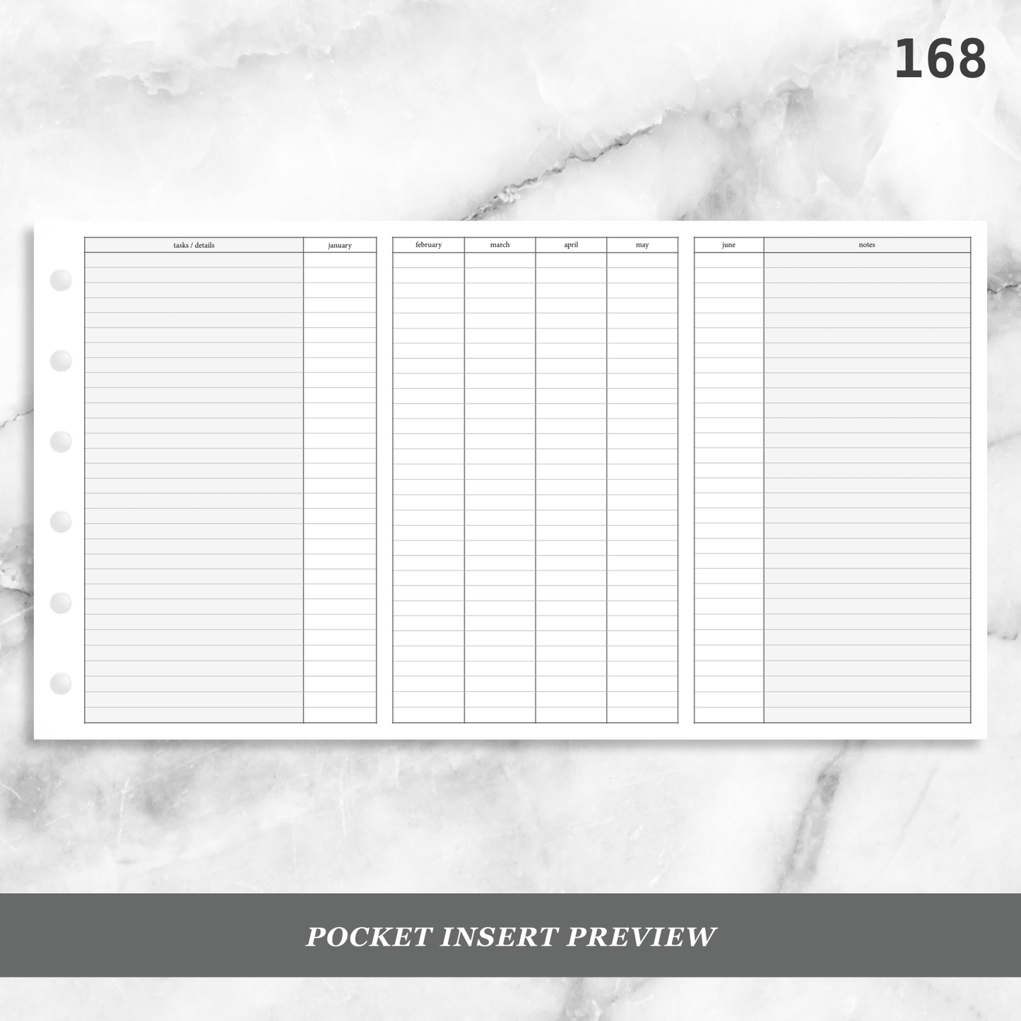 168: Foldout Monthly Tracker Habit Log