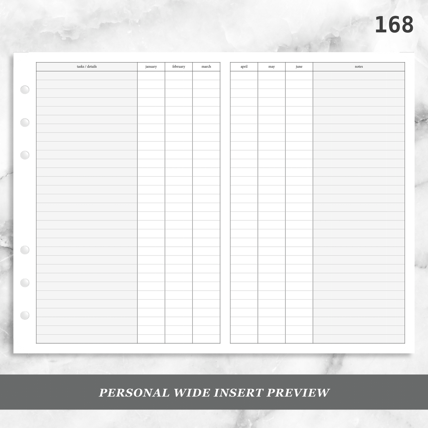 168: Foldout Monthly Tracker Habit Log