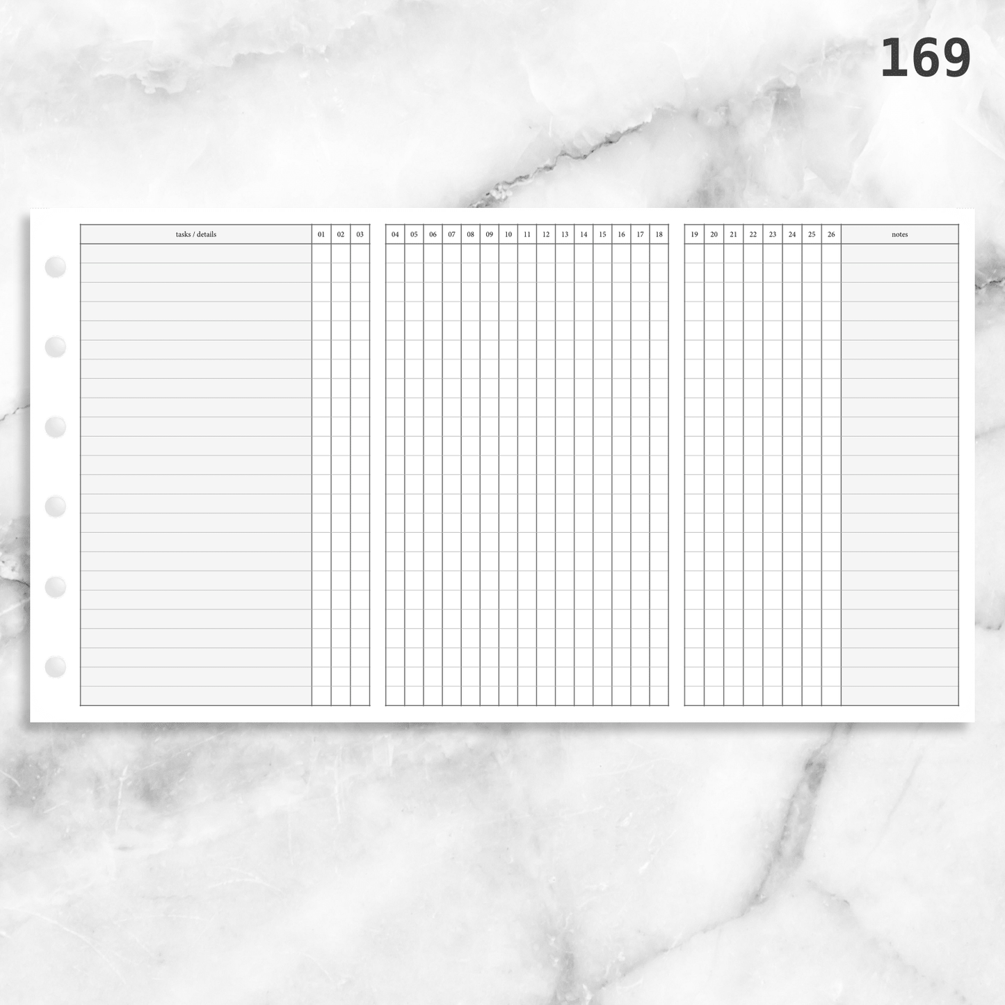 169: 52 Week Foldout Tracker Habit Log