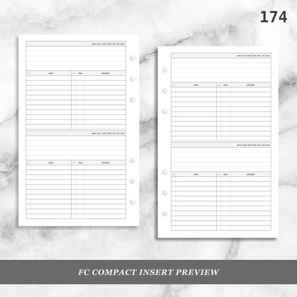 174: Daily w/ Schedule, Tasks, & Notes 2Do1P