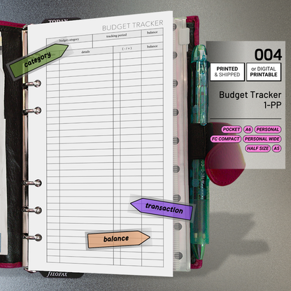 004: Budget Tracker 1PP