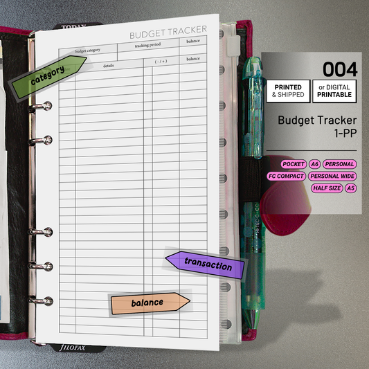 004: Budget Tracker 1PP