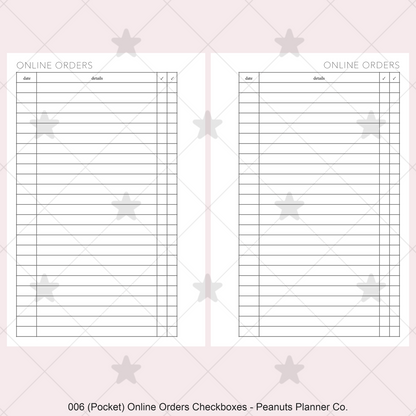 006: Online Orders Checkboxes