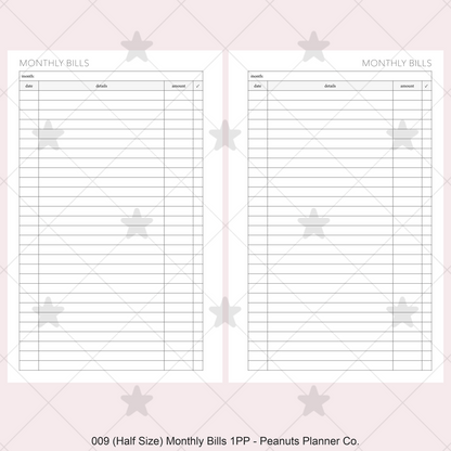 009: Monthly Bills 1PP