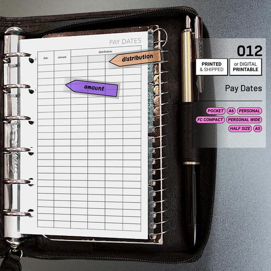 012: Pay Dates