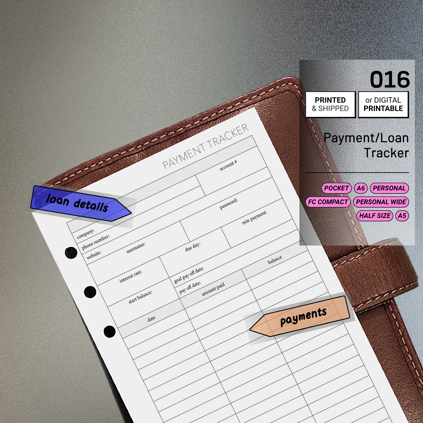 016: Loan / Debt Payment Tracker