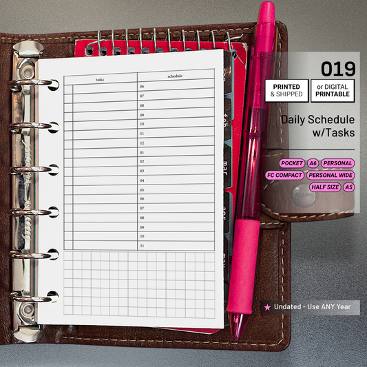 019: Daily Schedule & Tasks Do1P
