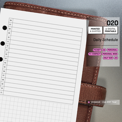 020: Daily Schedule Do1P