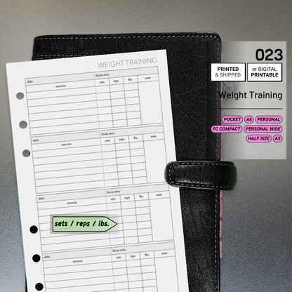 023: Weight Training Sectioned