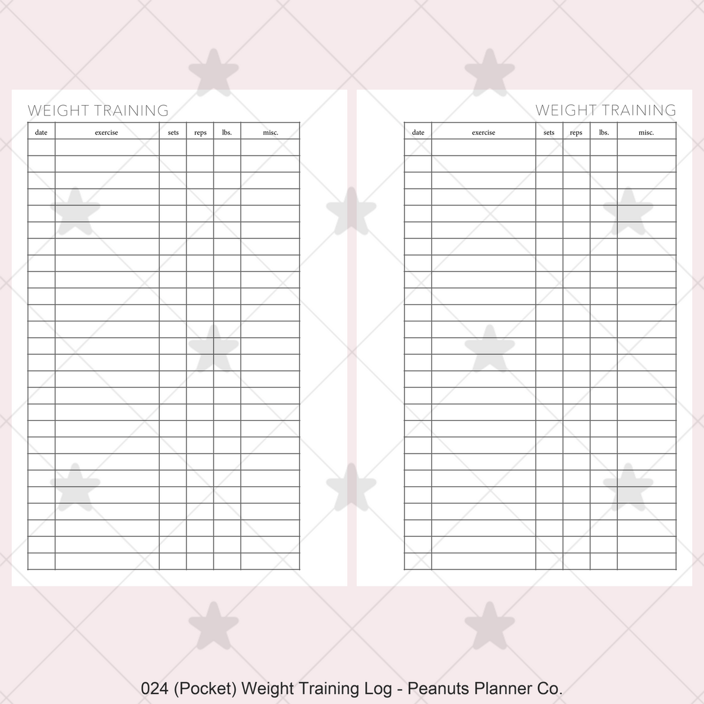 024: Weight Training Log