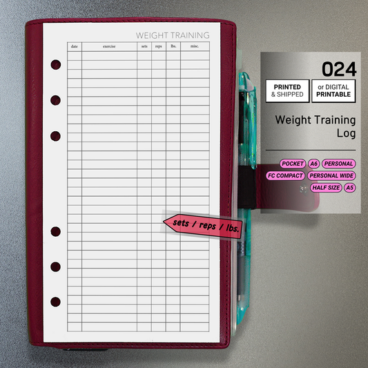 024: Weight Training Log