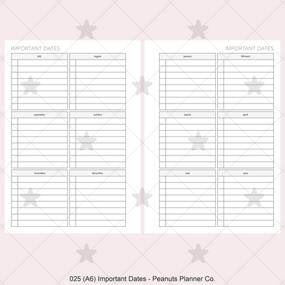 025: Important Dates