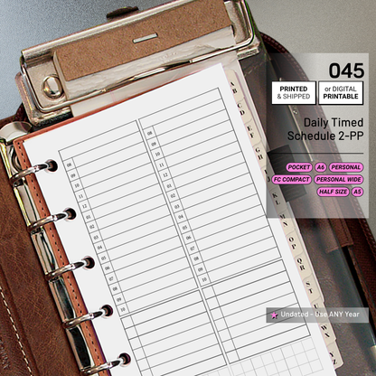 045: Timed Daily Schedule & Tasks 2Do1P