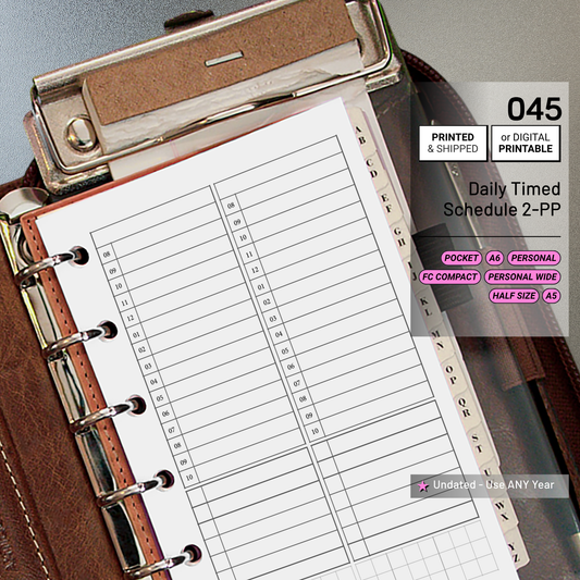 045: Timed Daily Schedule & Tasks 2Do1P
