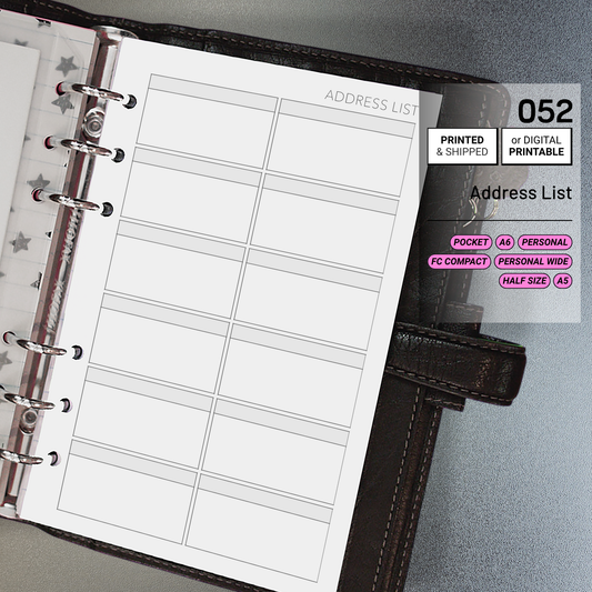 052: Address List