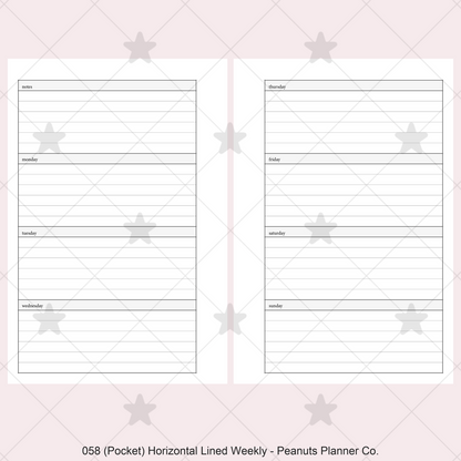 058: Horizontal Lined Weekly Wo2P