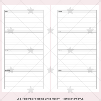 058: Horizontal Lined Weekly Wo2P