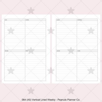 064: Vertical Lined Weekly Wo2P