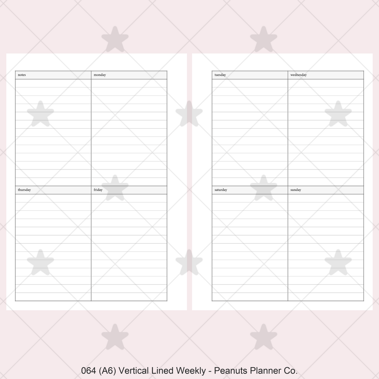 064: Vertical Lined Weekly Wo2P