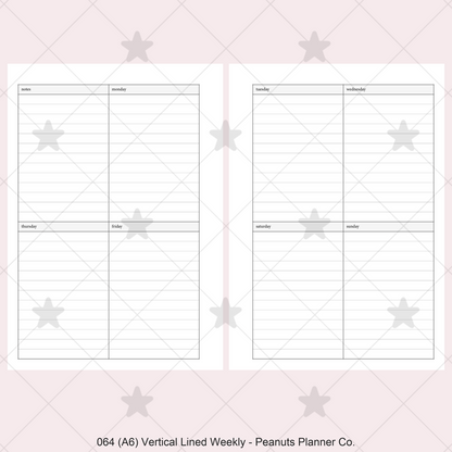 064: Vertical Lined Weekly Wo2P