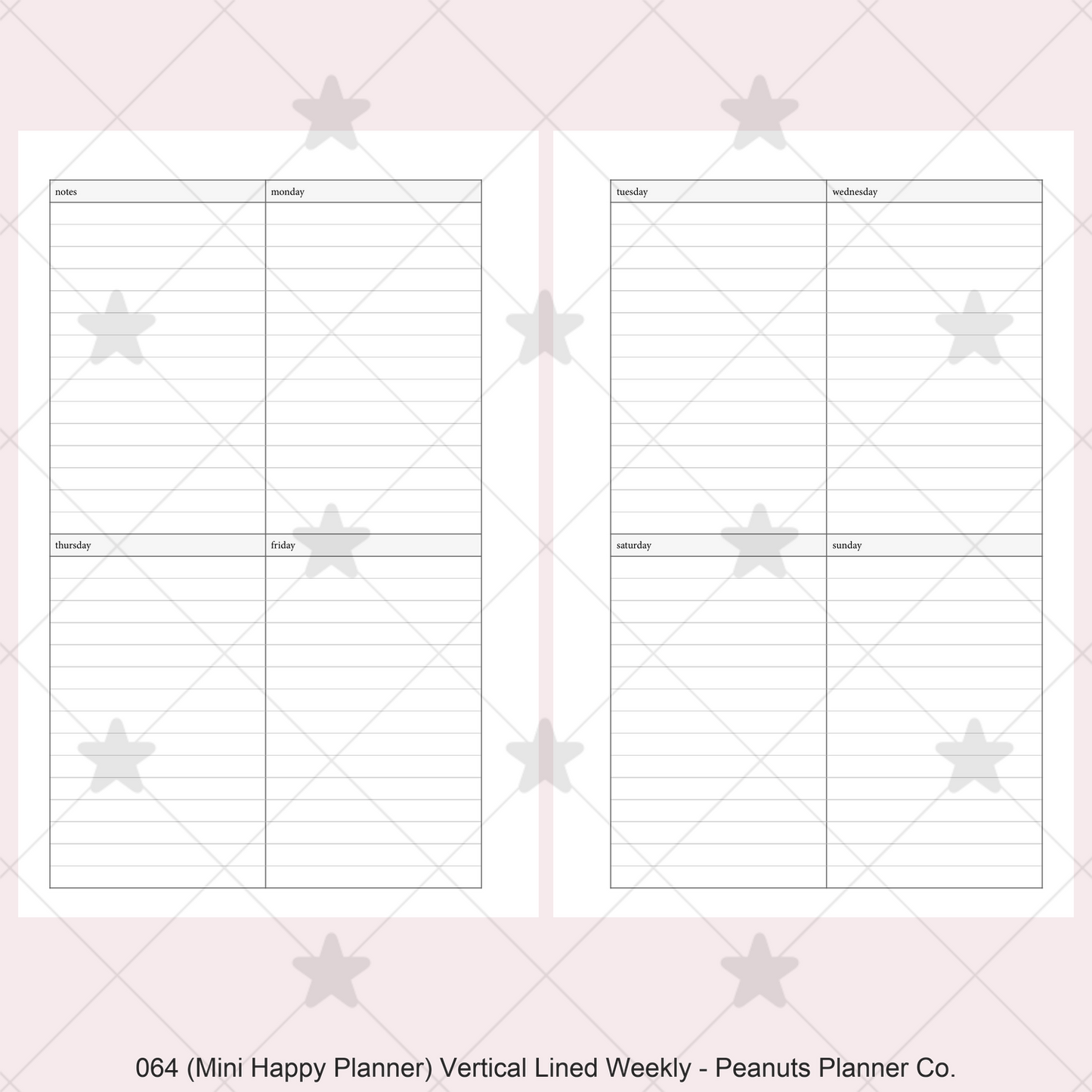 064: Vertical Lined Weekly Wo2P
