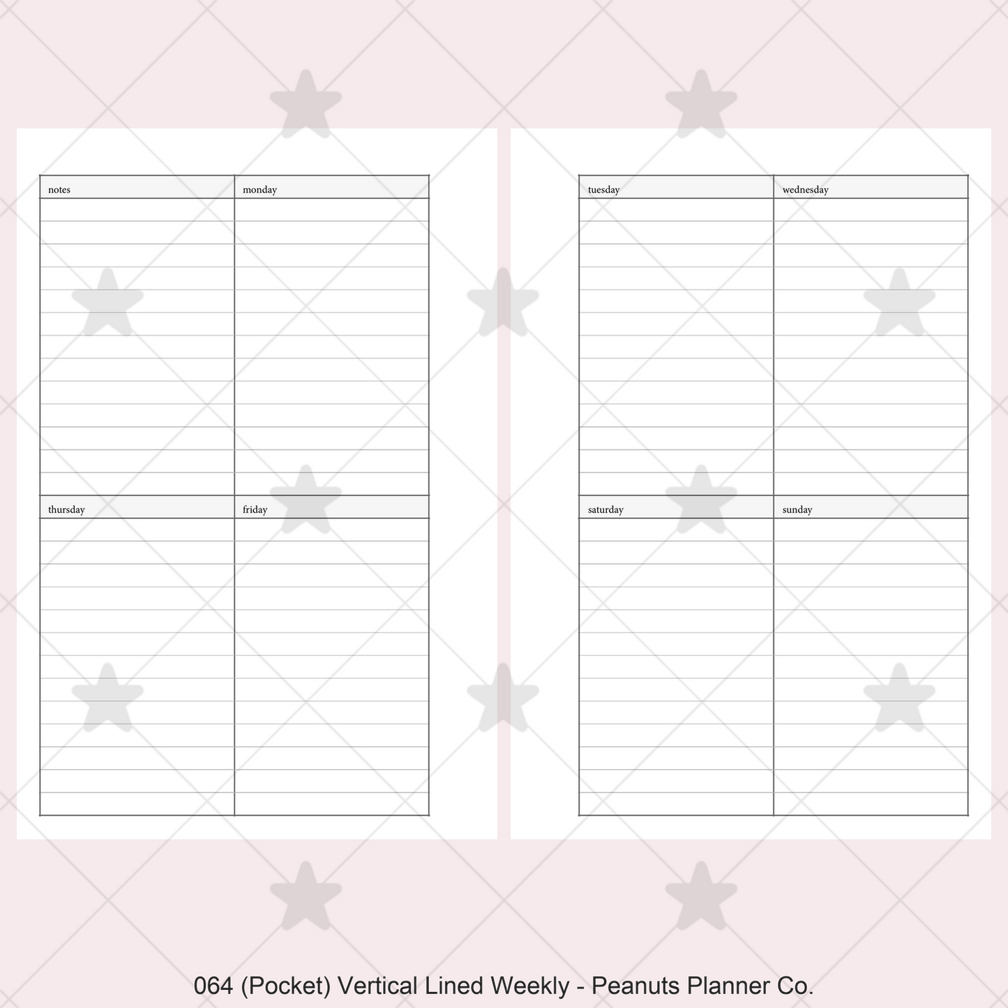 064: Vertical Lined Weekly Wo2P