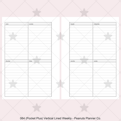 064: Vertical Lined Weekly Wo2P