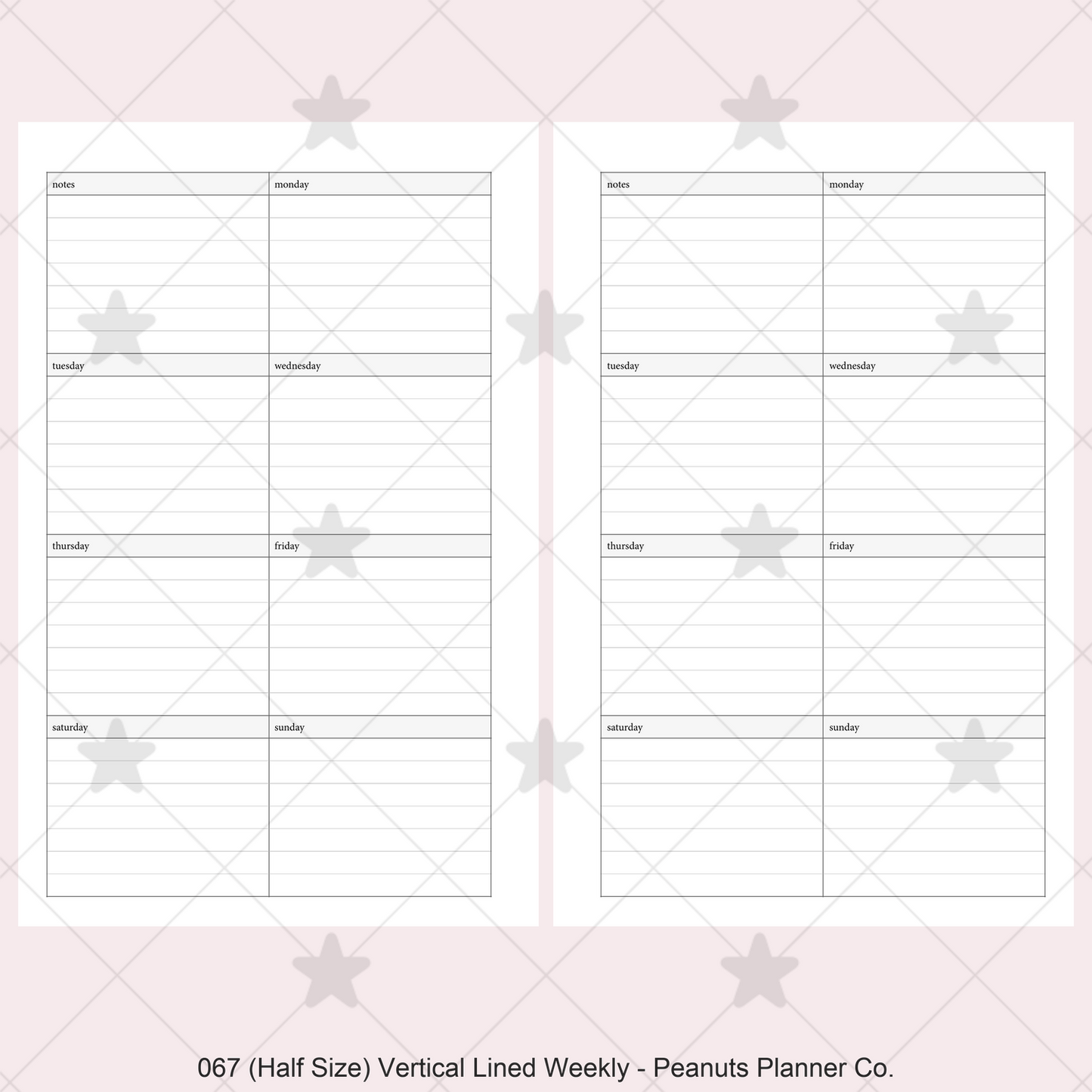 067: Vertical Lined Weekly Wo1P