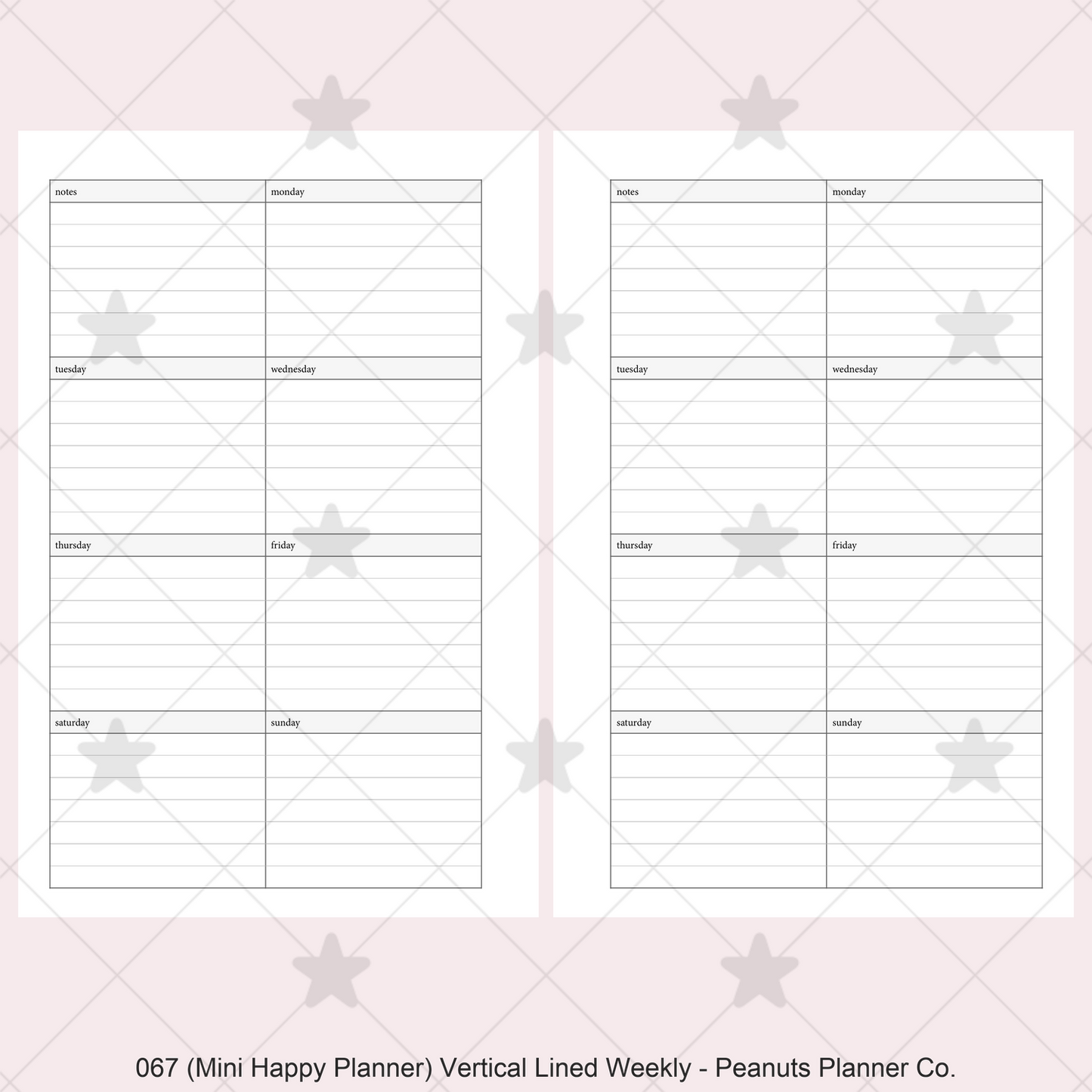 067: Vertical Lined Weekly Wo1P