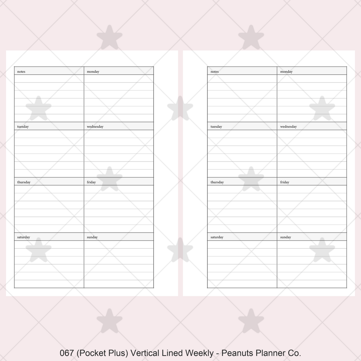 067: Vertical Lined Weekly Wo1P
