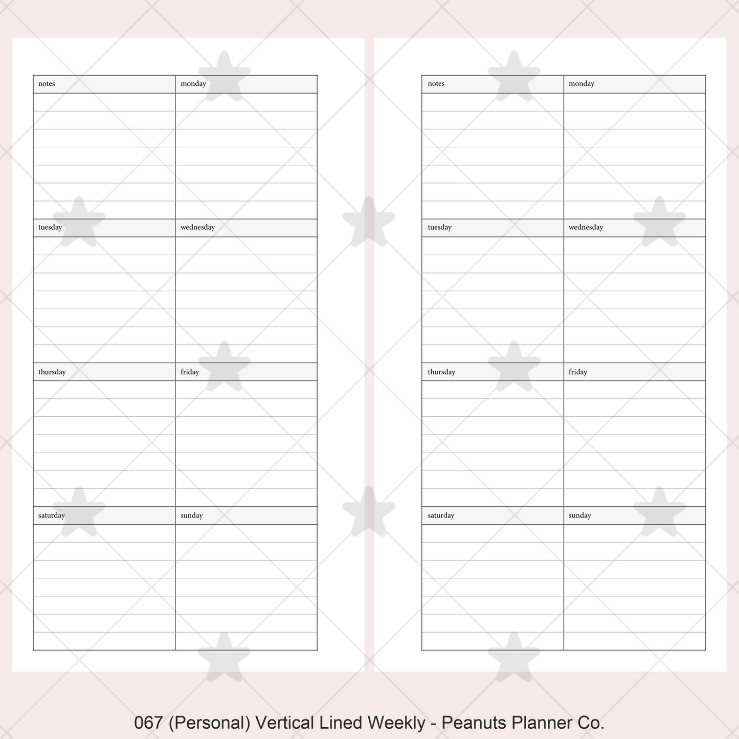 067: Vertical Lined Weekly Wo1P