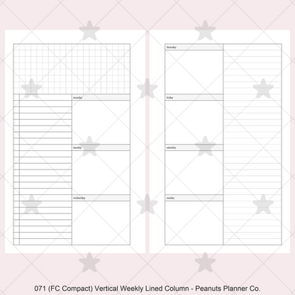 071: Vertical Weekly Lined Column Wo2P