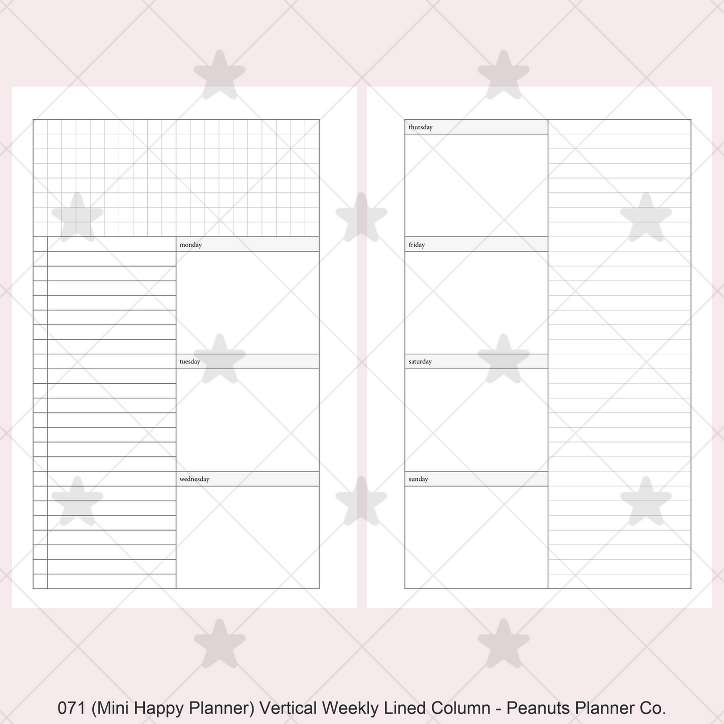 071: Vertical Weekly Lined Column Wo2P